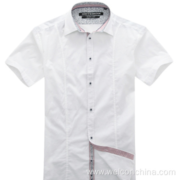 White Body Fit Short Sleeves Casual Shirts